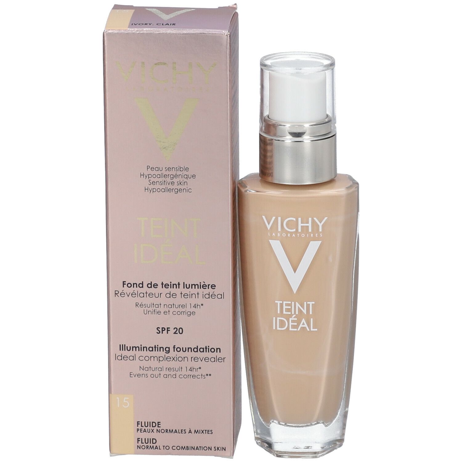 Vichy Teint Idéal Fondotinta Illuminante Fluido 15 Clair