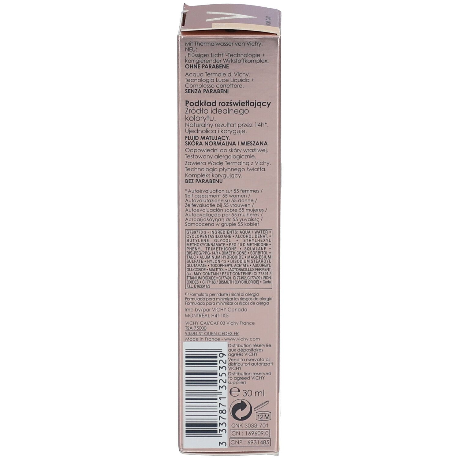 Vichy Teint Idéal Fondotinta Illuminante Fluido 15 Clair