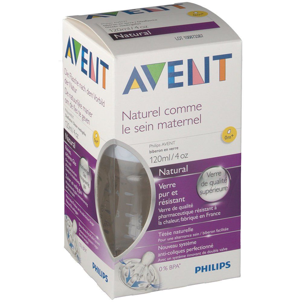 Avent Natural Feeding-Bottle Glass 120 Ml