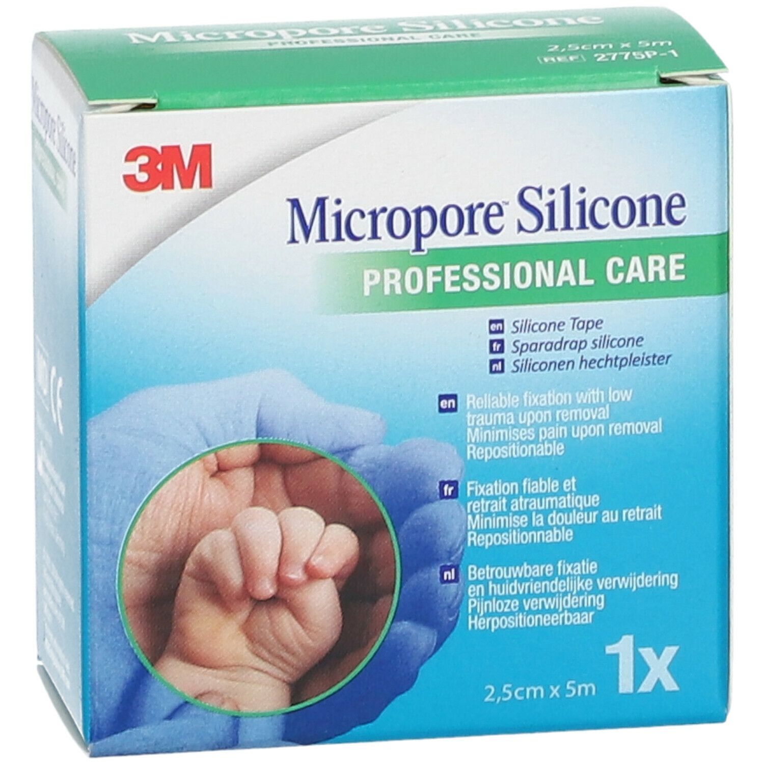 3M Micropore™ Silicone 2,5cm x 5m