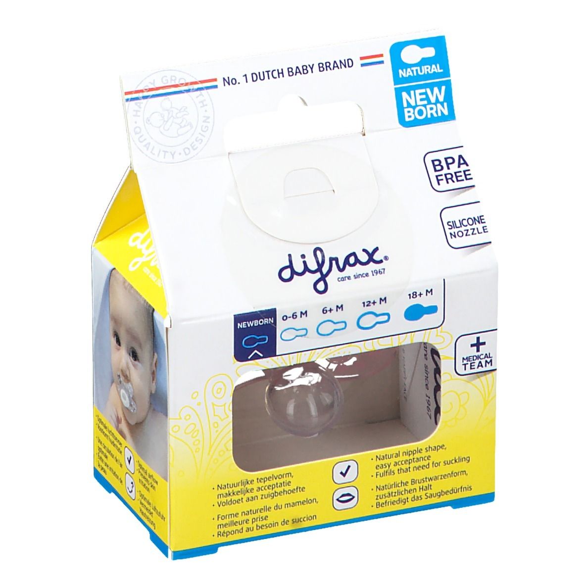 Difrax Pacifier Natural Girl -2/+2M