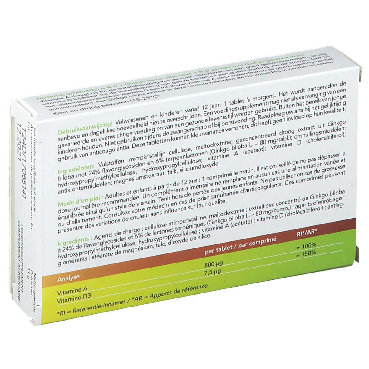 Nutritic Vitamins A & D Ginkgo