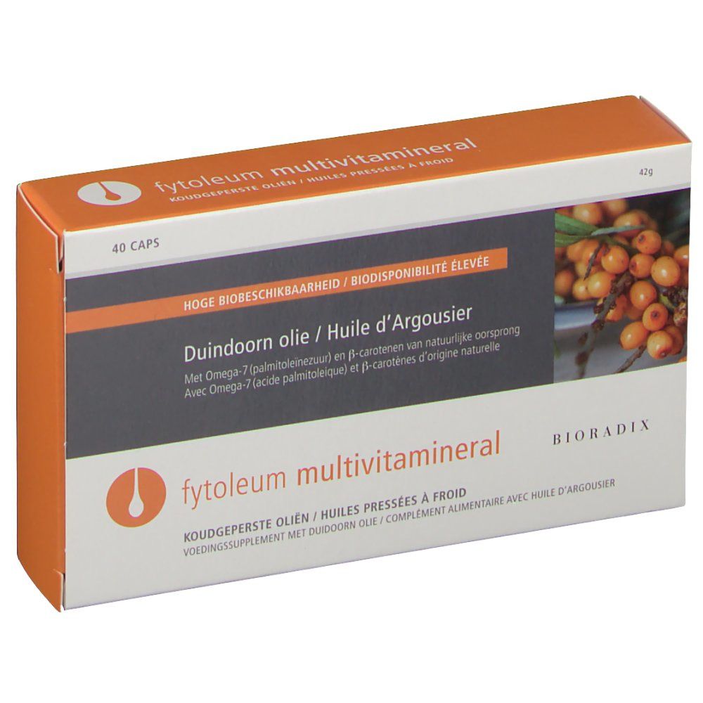 Confezione in cartone con nome del prodotto e immagine. Testo in tedesco, francese e olandese. 40 capsule.