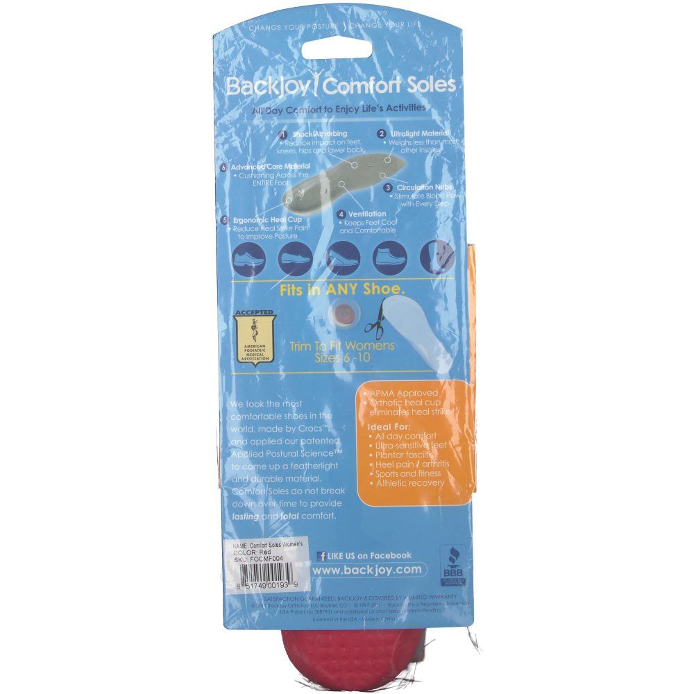 Backjoy Comfort Soles Woman Red