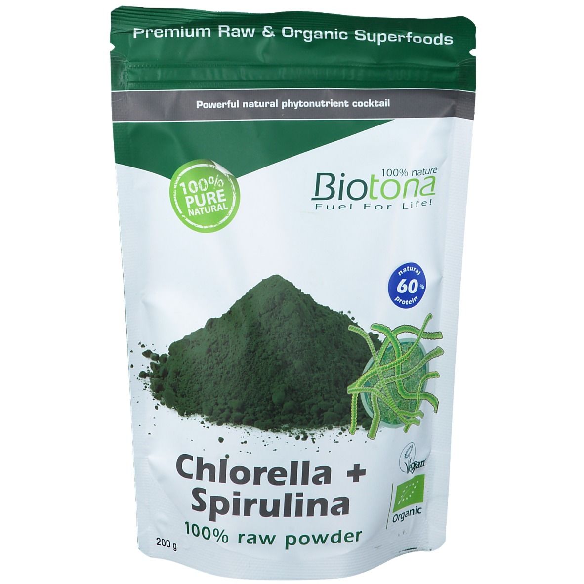 Biotona Bio Chlorella + Spirulina Raw Powder