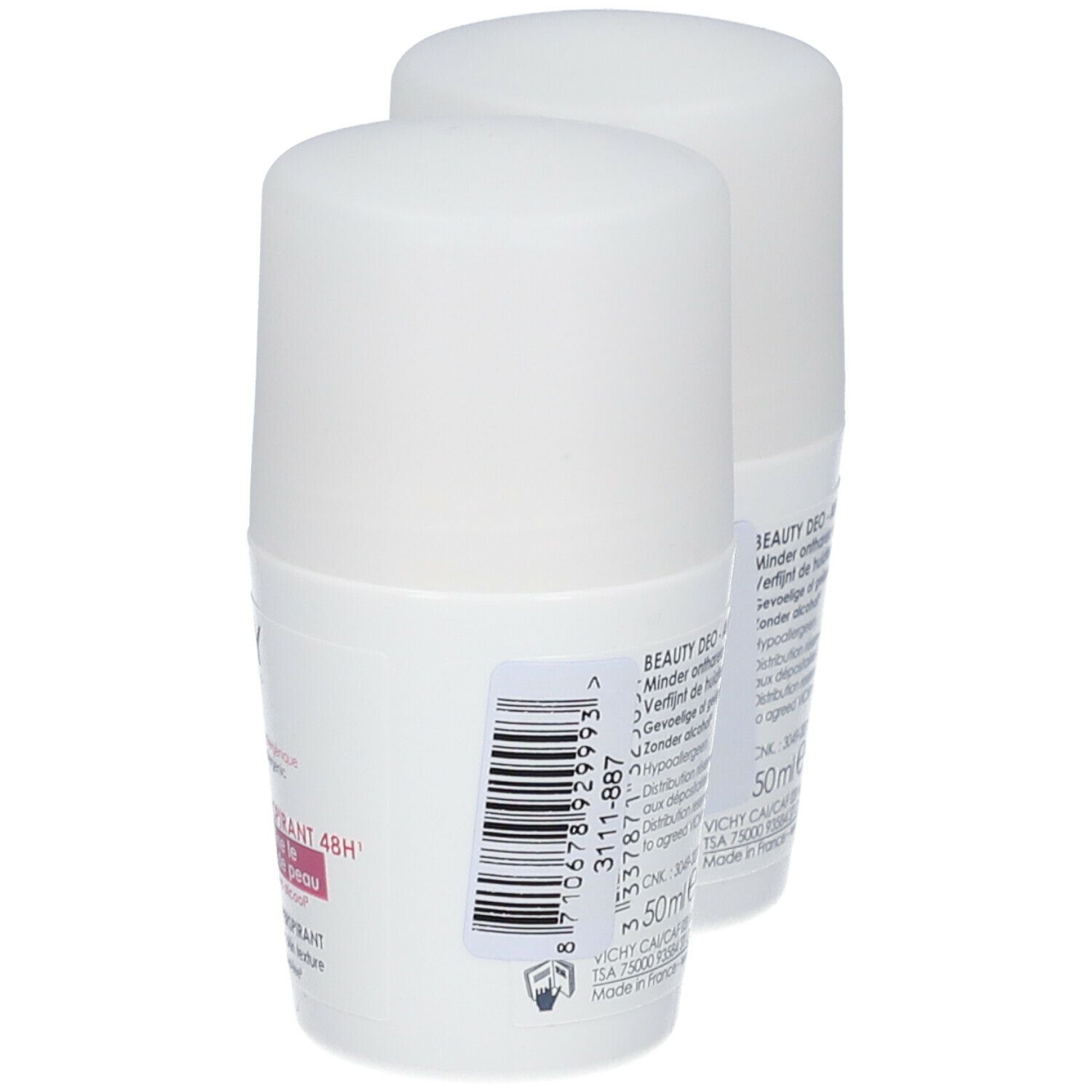 Vichy Deo Roll Anti-Crescita Di Capelli 48u Promo Duo
