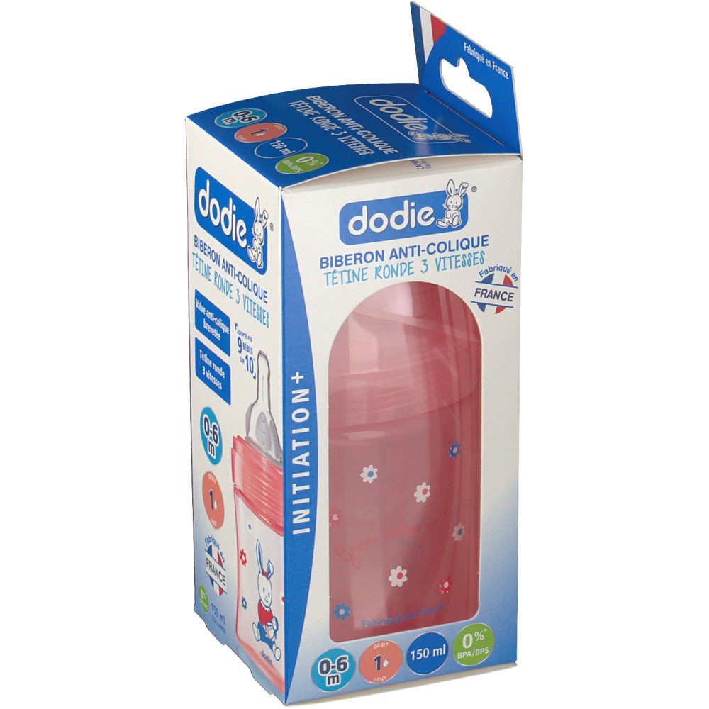 Dodie Feeding Bottle Initation+ Pink Pacifier 1 Hole