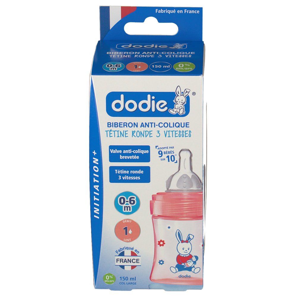 Dodie Feeding Bottle Initation+ Pink Pacifier 1 Hole