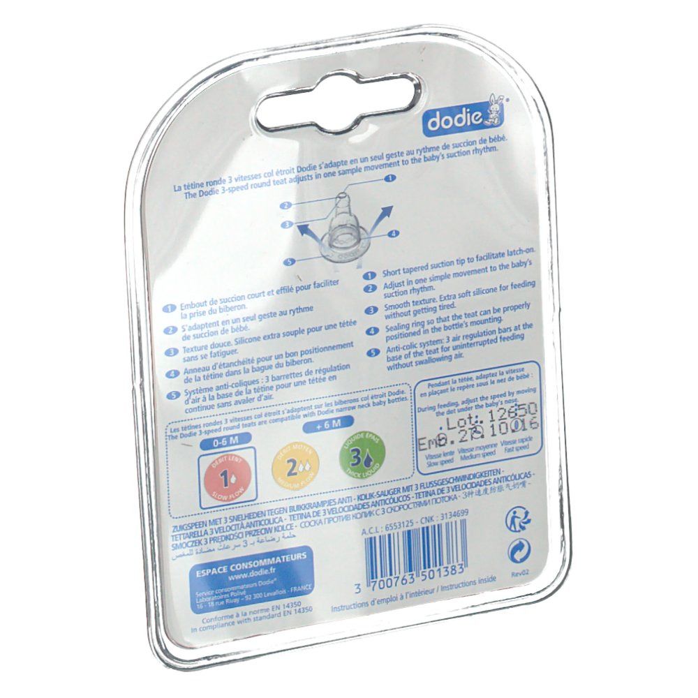 Dodie Teat Neck 1 Age 3 Speeds