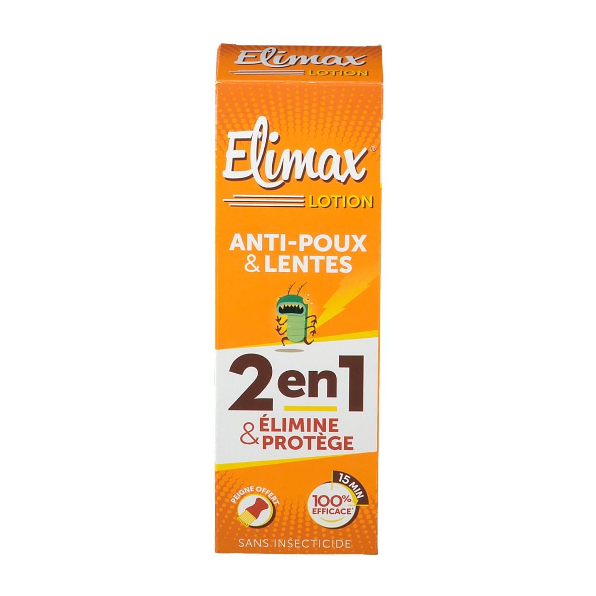 Confezione del prodotto Elimax. Confezione arancione con nome e logo del prodotto.