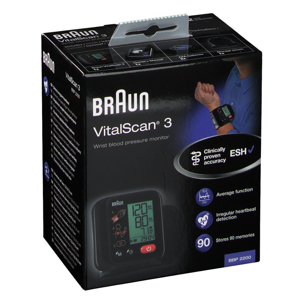 Braun Sphygmomanometer Wrist BBP2200 Vitalscan 3