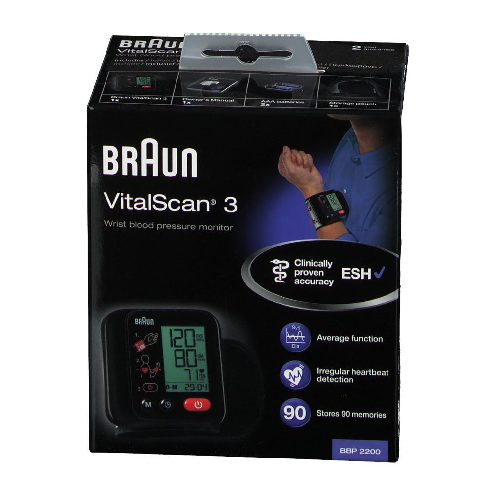 Braun Sphygmomanometer Wrist BBP2200 Vitalscan 3