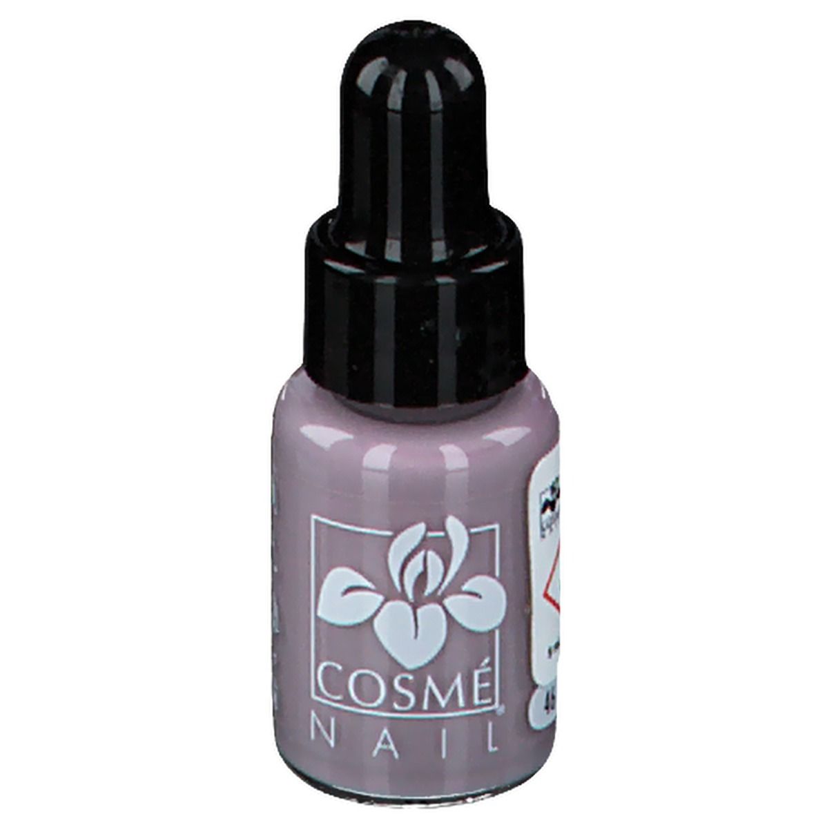 Flacone di smalto con tappo nero. Marchio Cosmé Nail, colore 46.