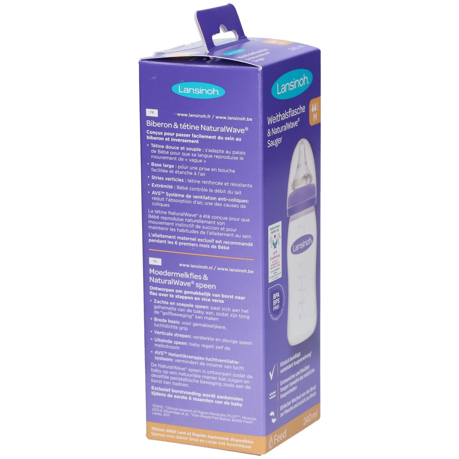 Lansinoh Feeding Bottle + Pacifier Natural Wave