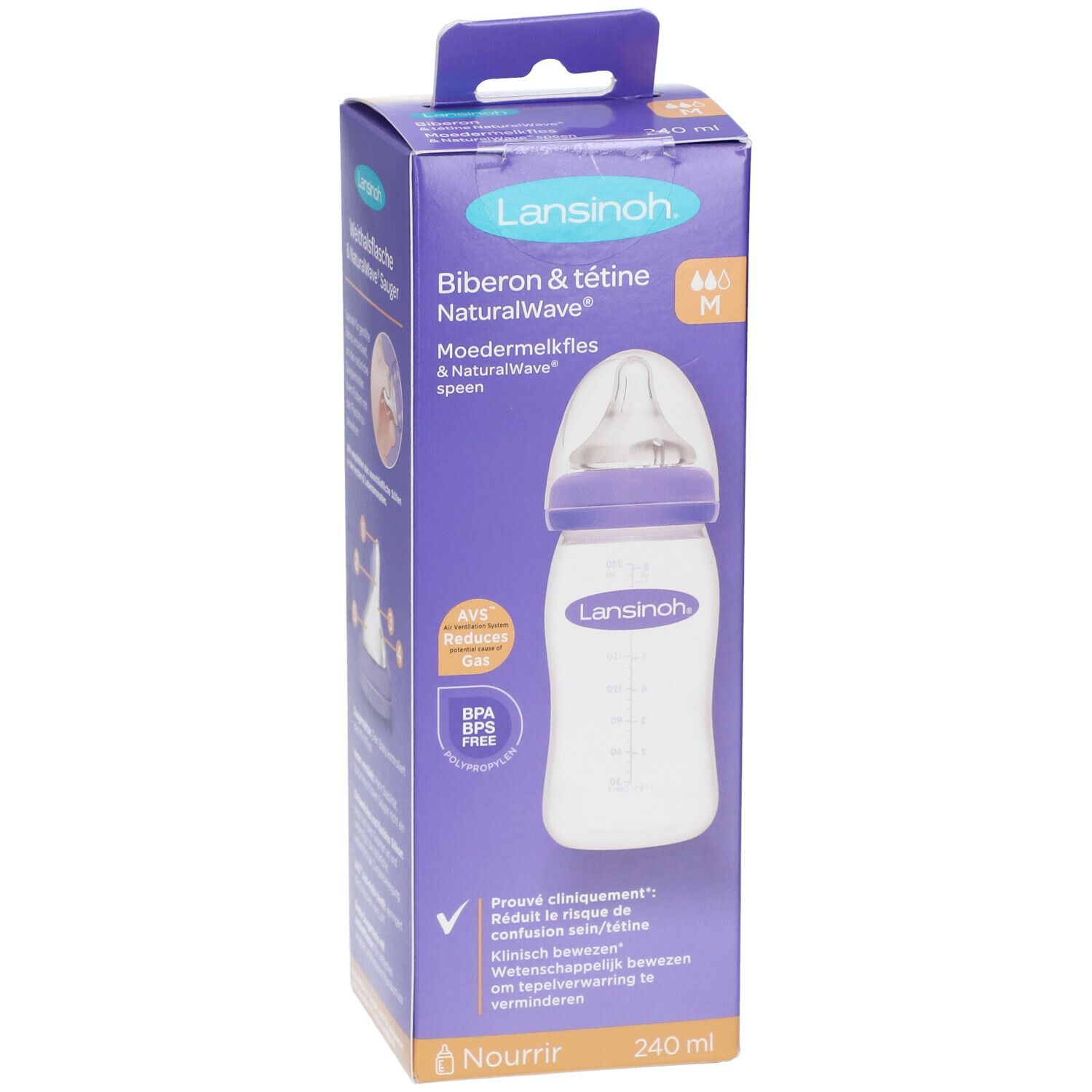 Lansinoh Feeding Bottle + Pacifier Natural Wave