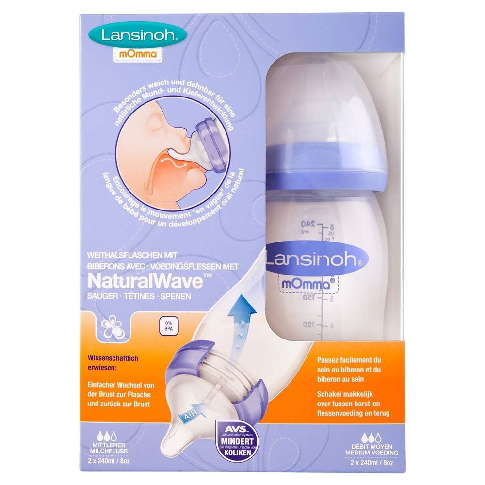 Lansinoh Feeding Bottle + Pacifier Natural Wave