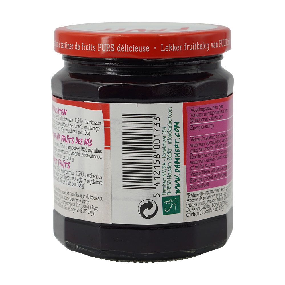 Damhert Confituur Woudvrucht - 100% Fruit (zonder toegevoegde suiker) EN OK