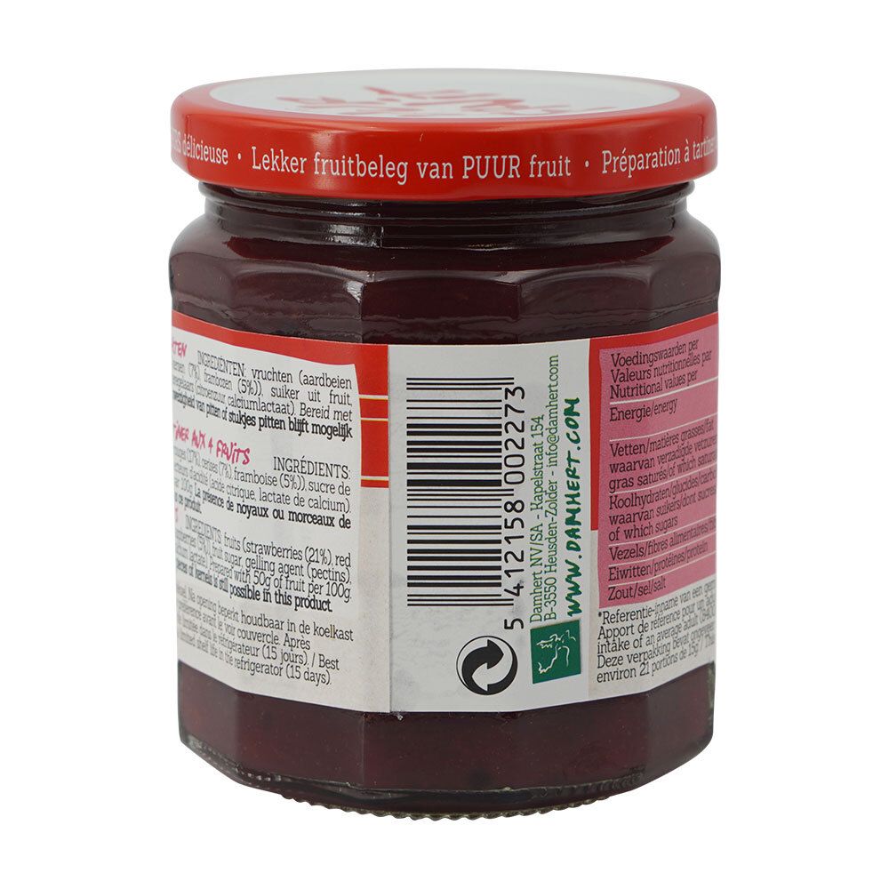 Damhert Confiture 4 fruits 100 % Sans Sucre