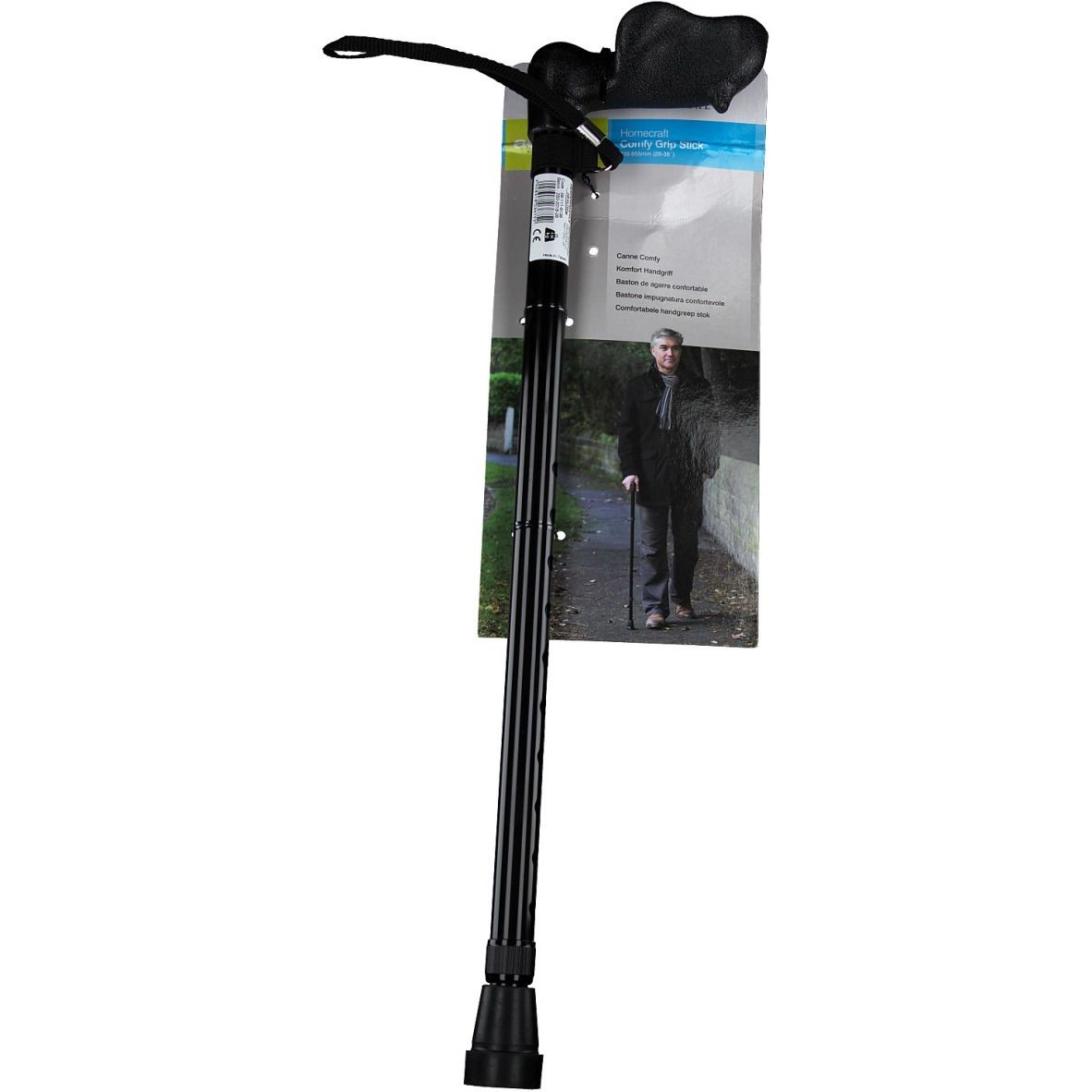 Comfy Grip Homecraft Non-Folding Right Walking Stick 74-95,5 cm Black AA8118R