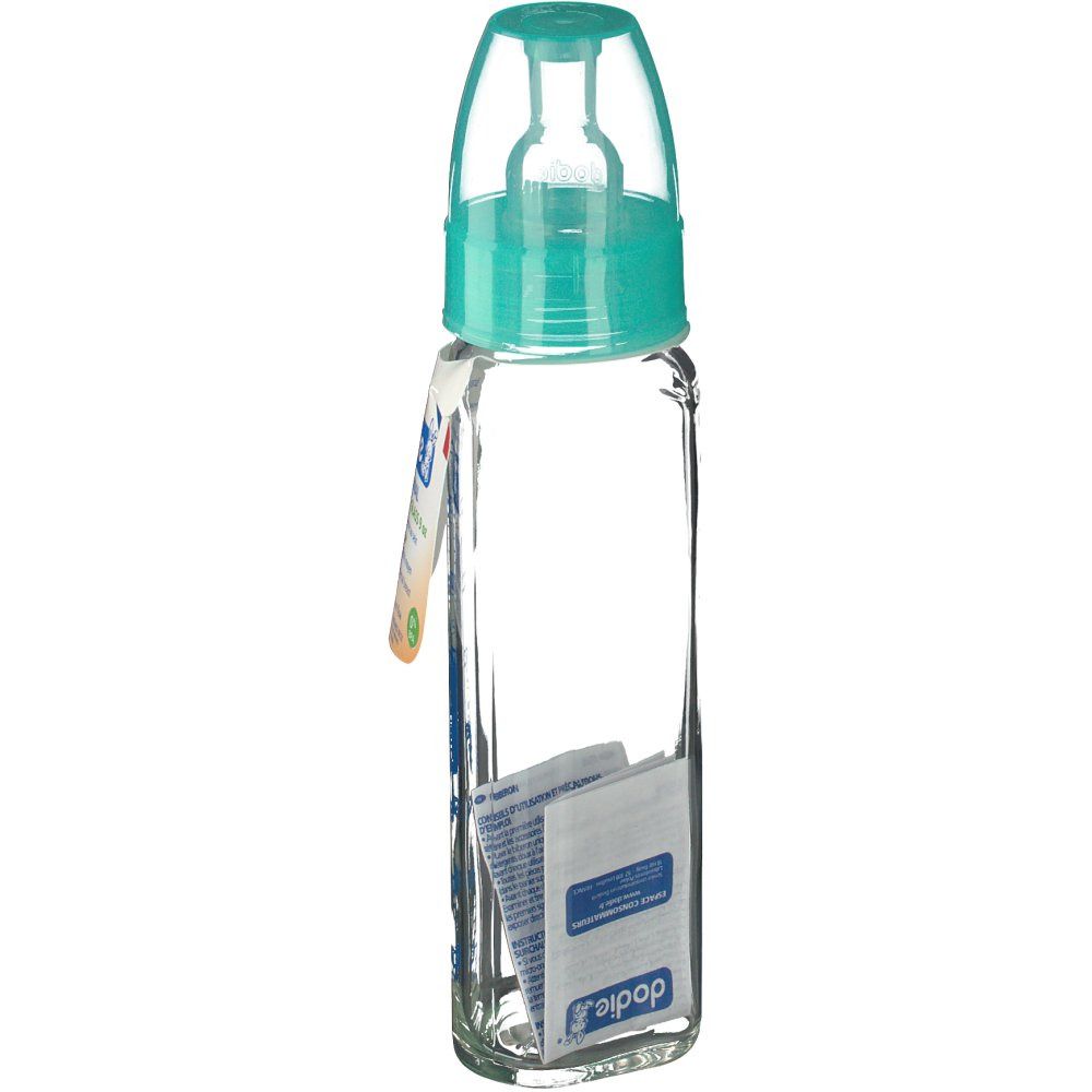 Dodie Glass Feeding Bottle Green Age 2