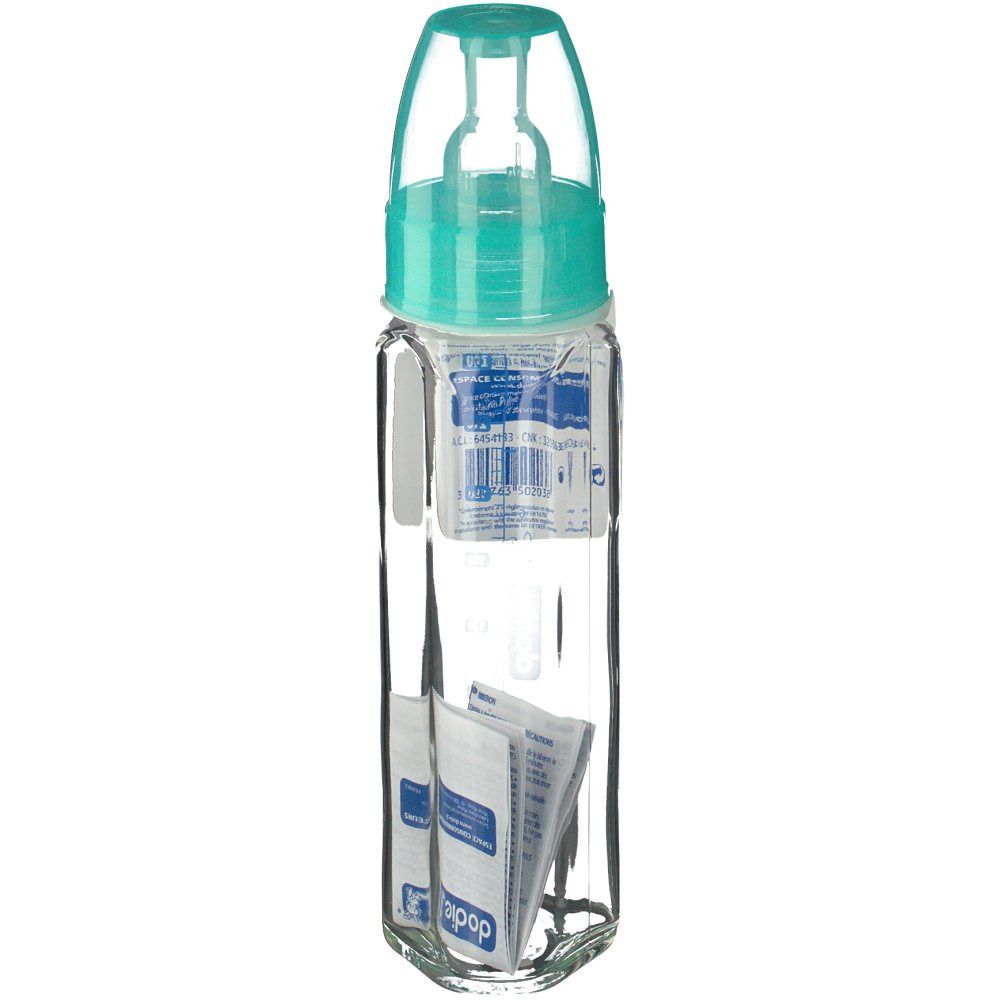 Dodie Glass Feeding Bottle Green Age 2