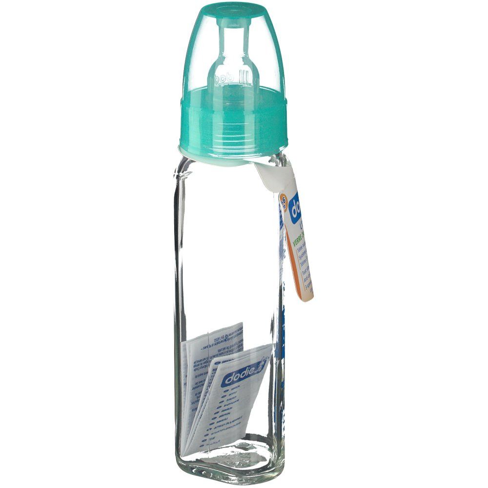 Dodie Glass Feeding Bottle Green Age 2