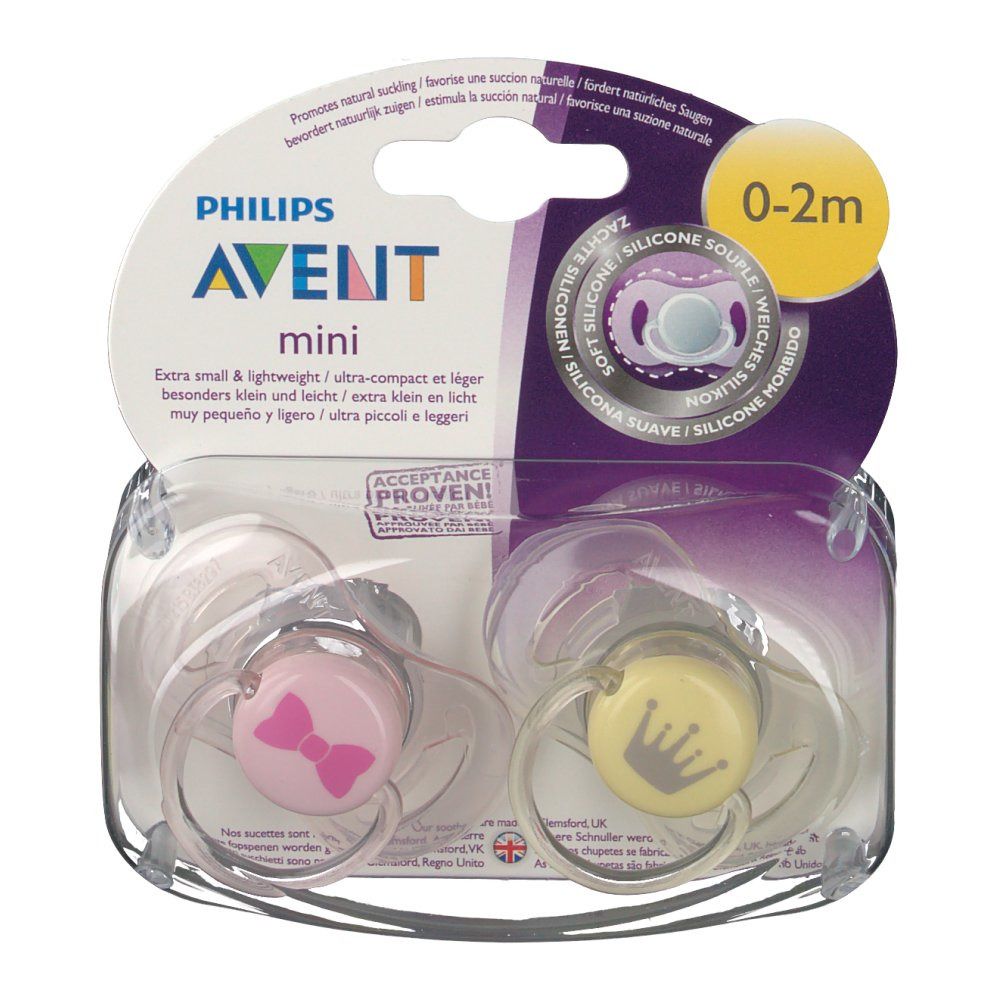 Avent Dummy Mini Girls 0-2m Duopack