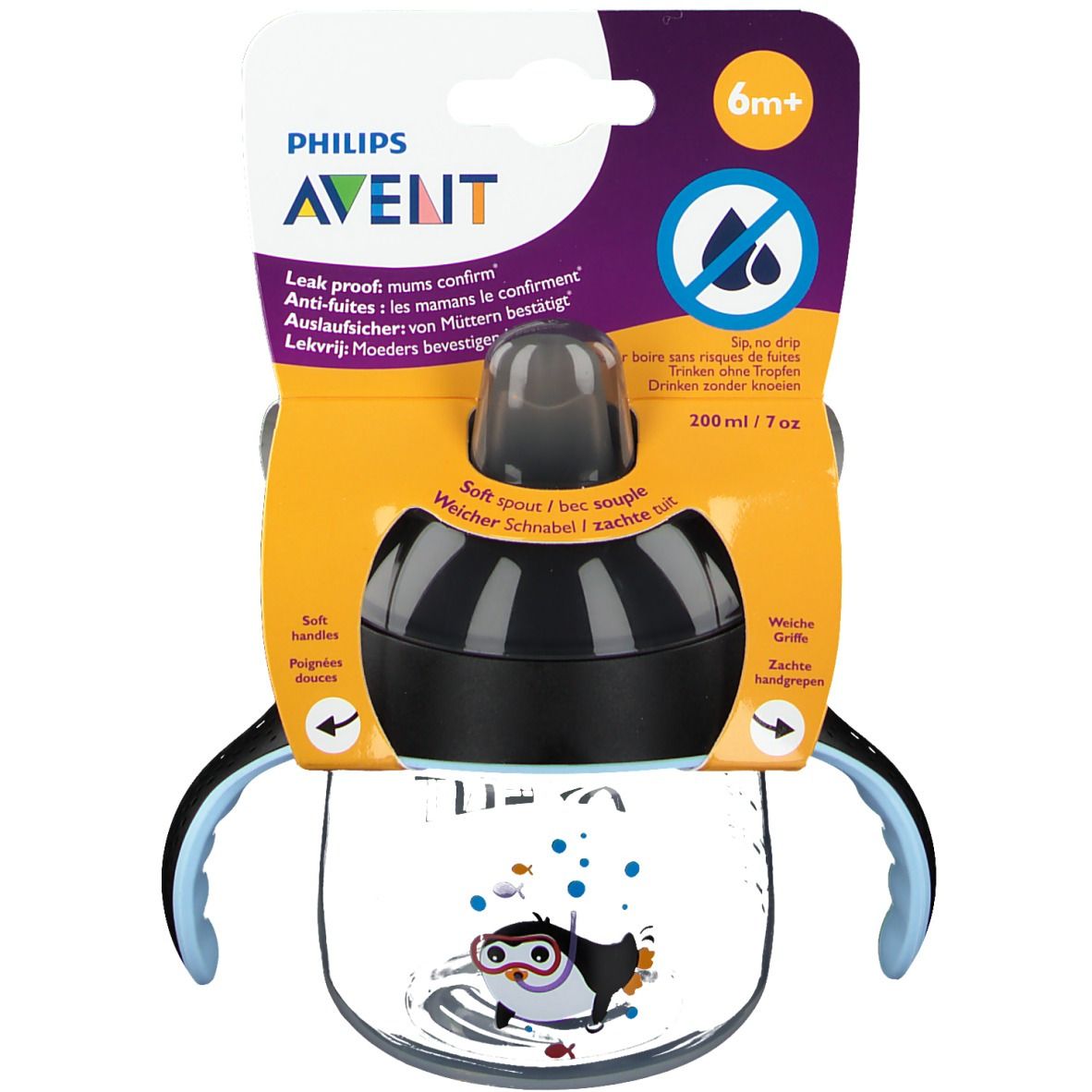 Avent Trink Cup Anti-Leak Pinguin +6m