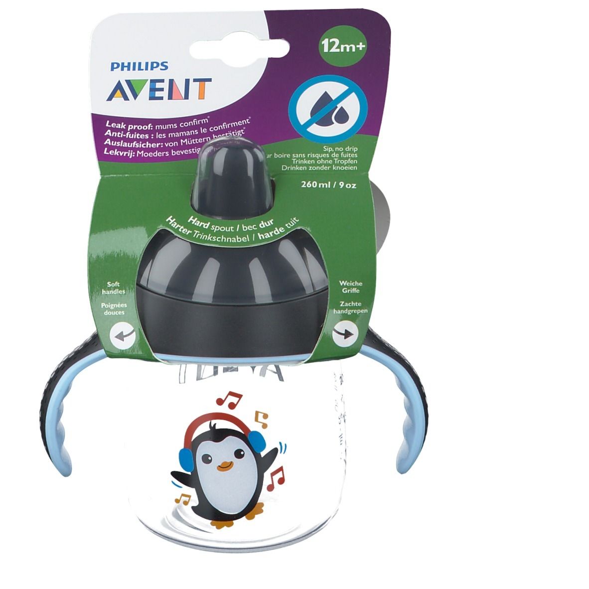 Avent Trink Cup Anti-Leak Pinguin +12m