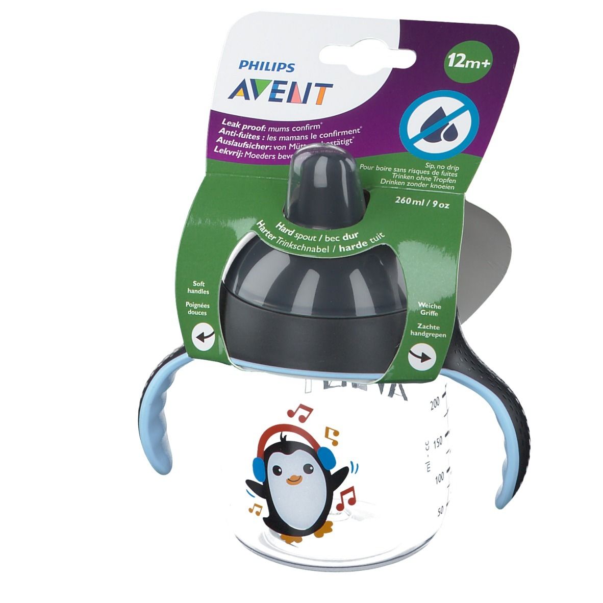 Avent Trink Cup Anti-Leak Pinguin +12m