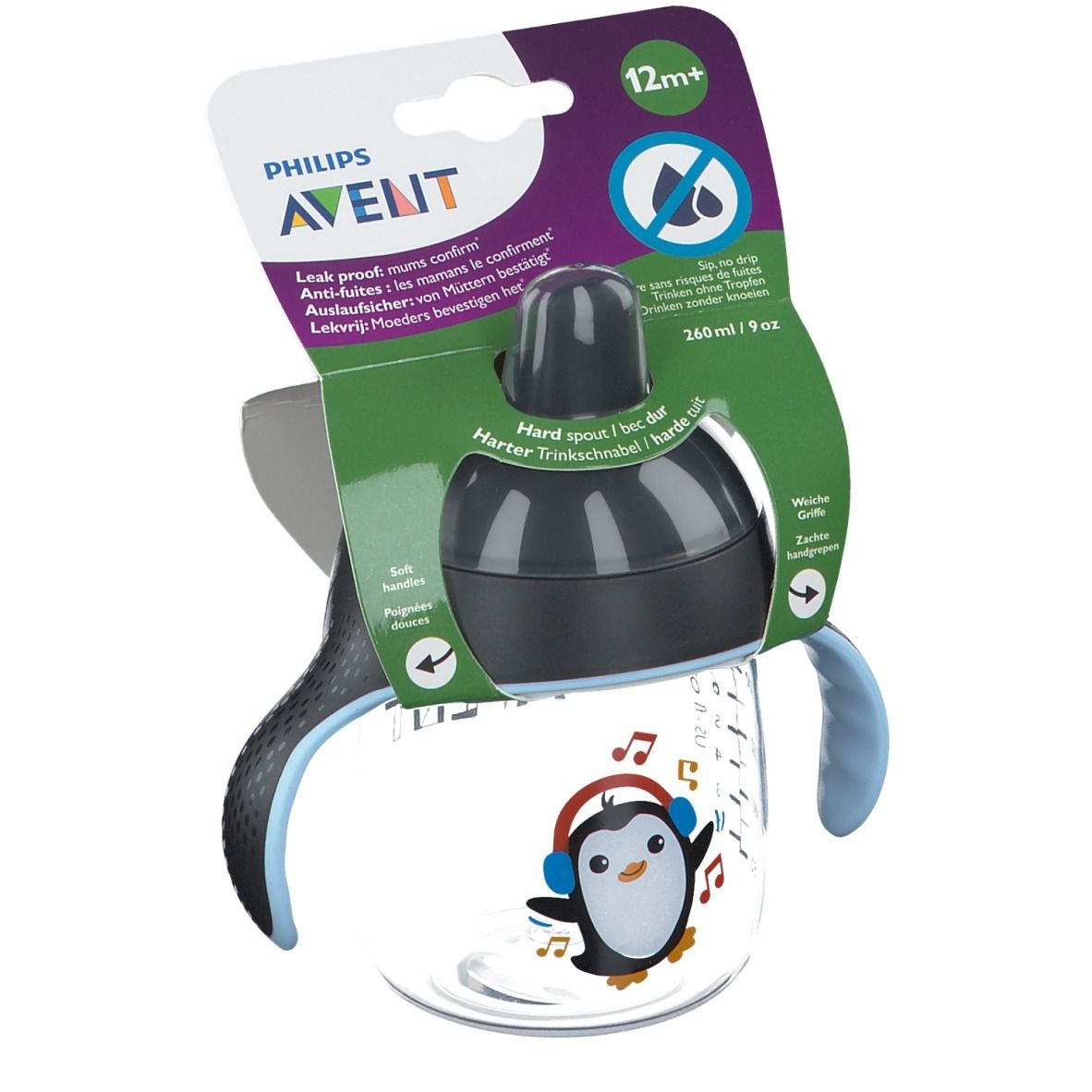 Avent Trink Cup Anti-Leak Pinguin +12m