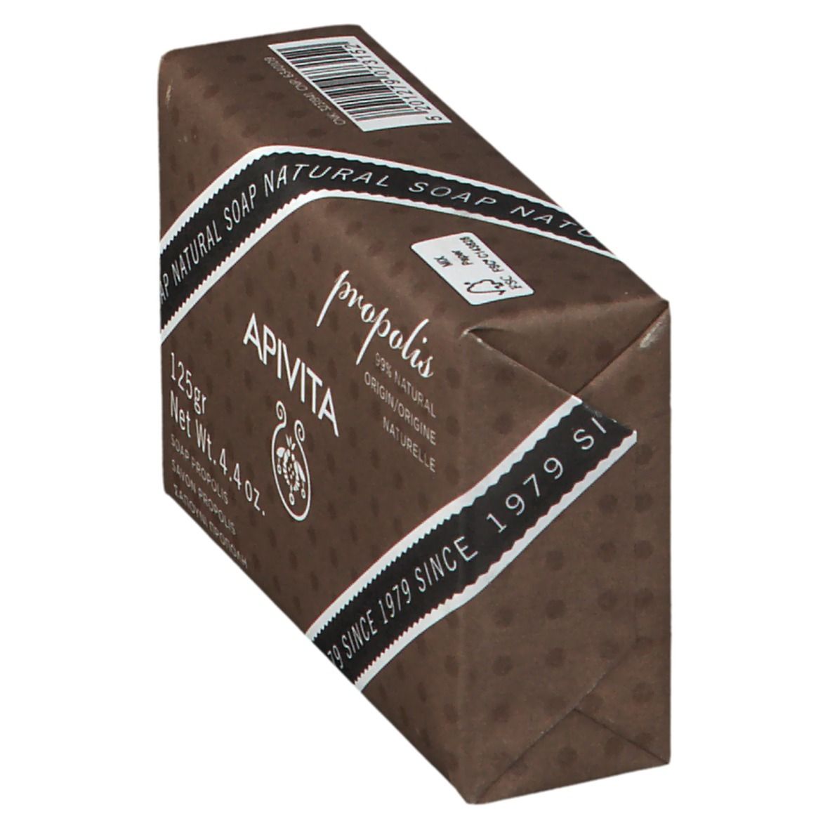 Sapone API VITA alla propoli, 125g. Confezione marrone con informazioni sul prodotto.