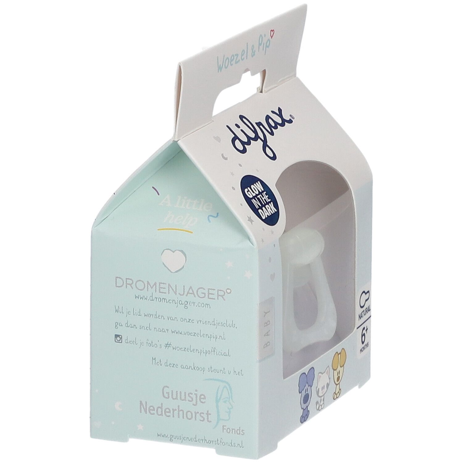 Difrax Pacifier Natural Woezel&Pip +6M