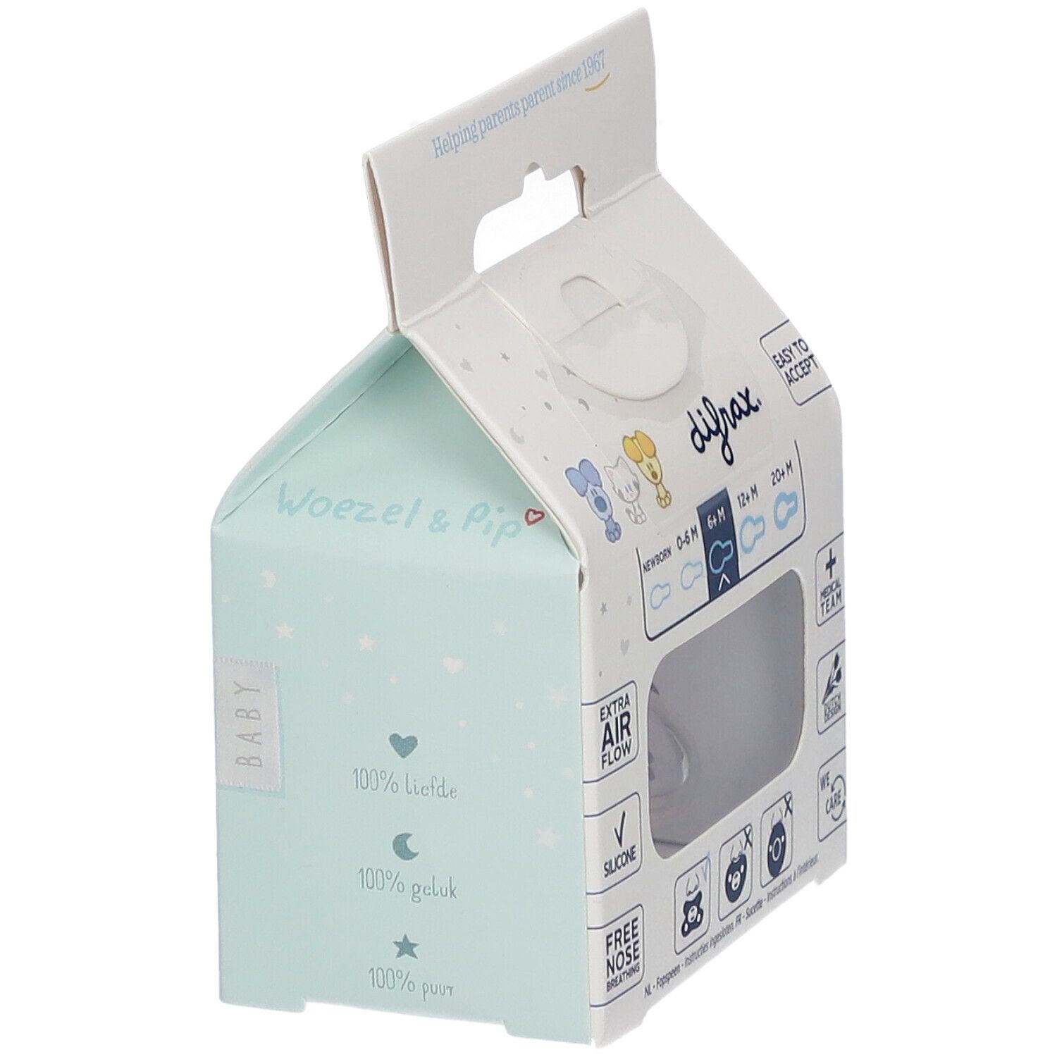 Difrax Pacifier Natural Woezel&Pip +6M