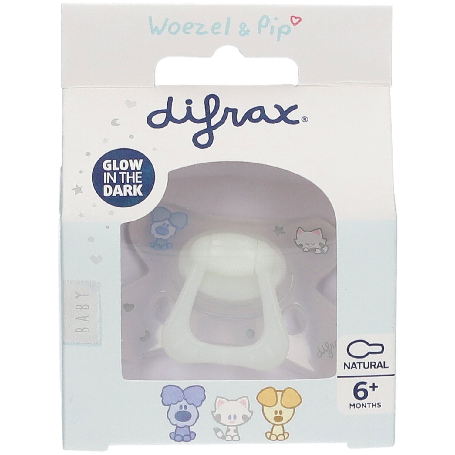 Difrax Pacifier Natural Woezel&Pip +6M