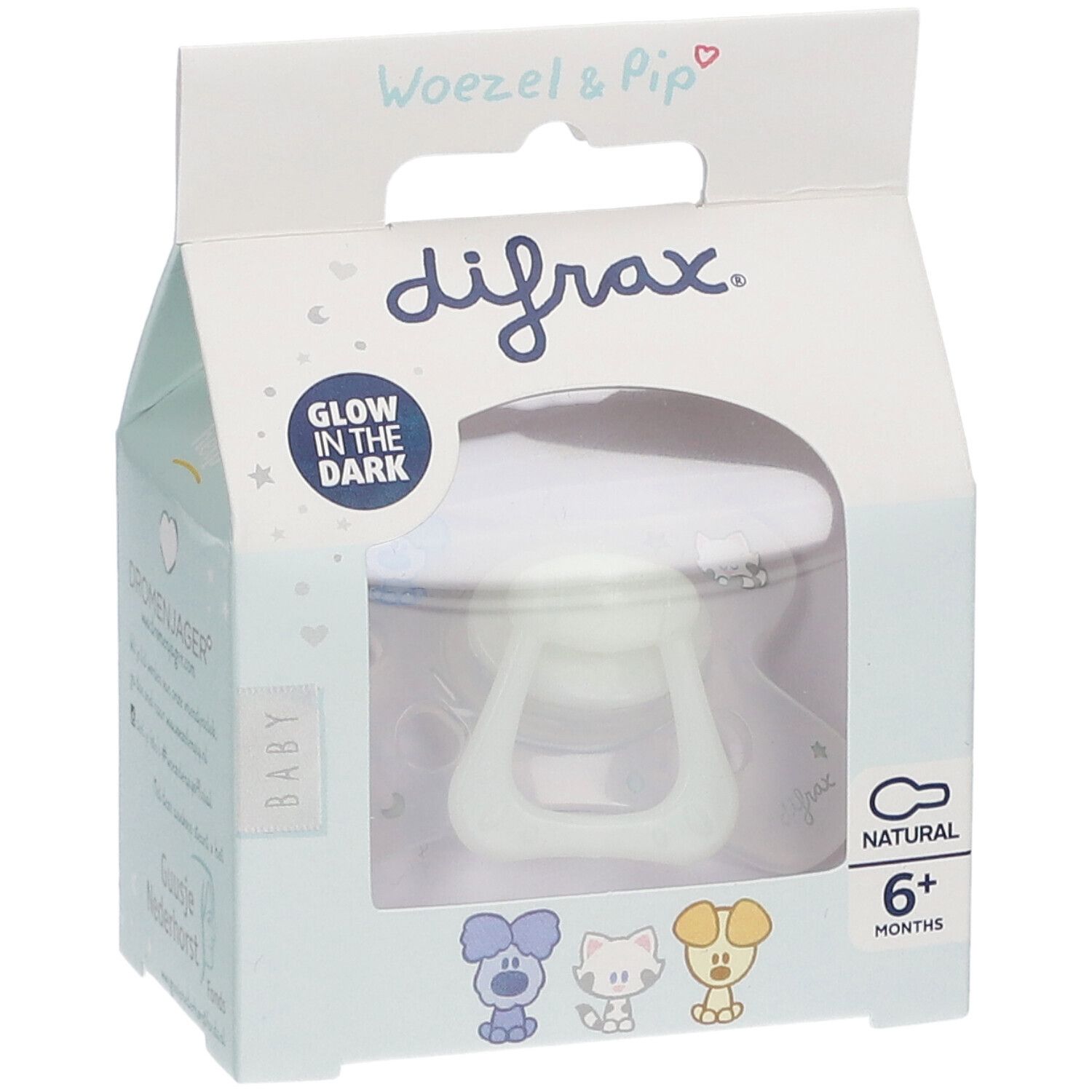 Difrax Pacifier Natural Woezel&Pip +6M