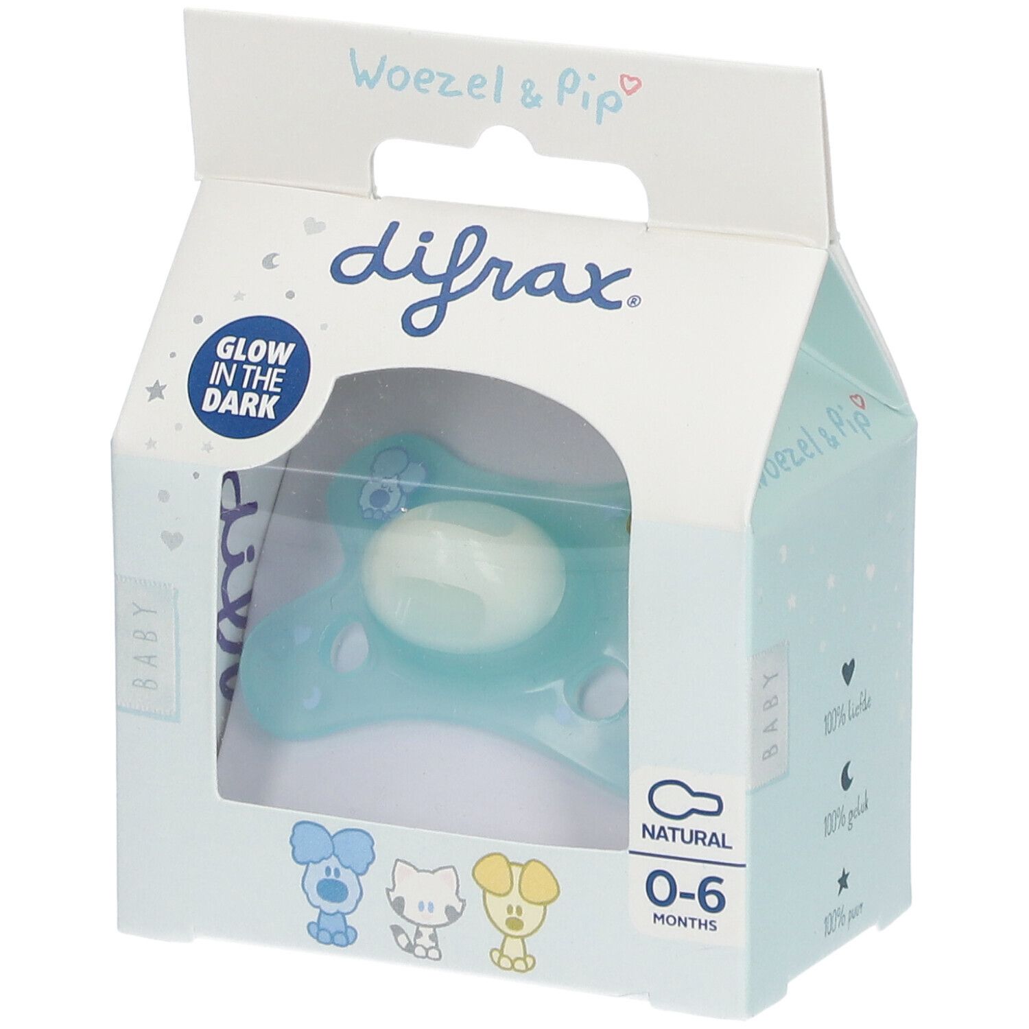 Difrax Pacifier Natural Woezel&Pip 0-6 M