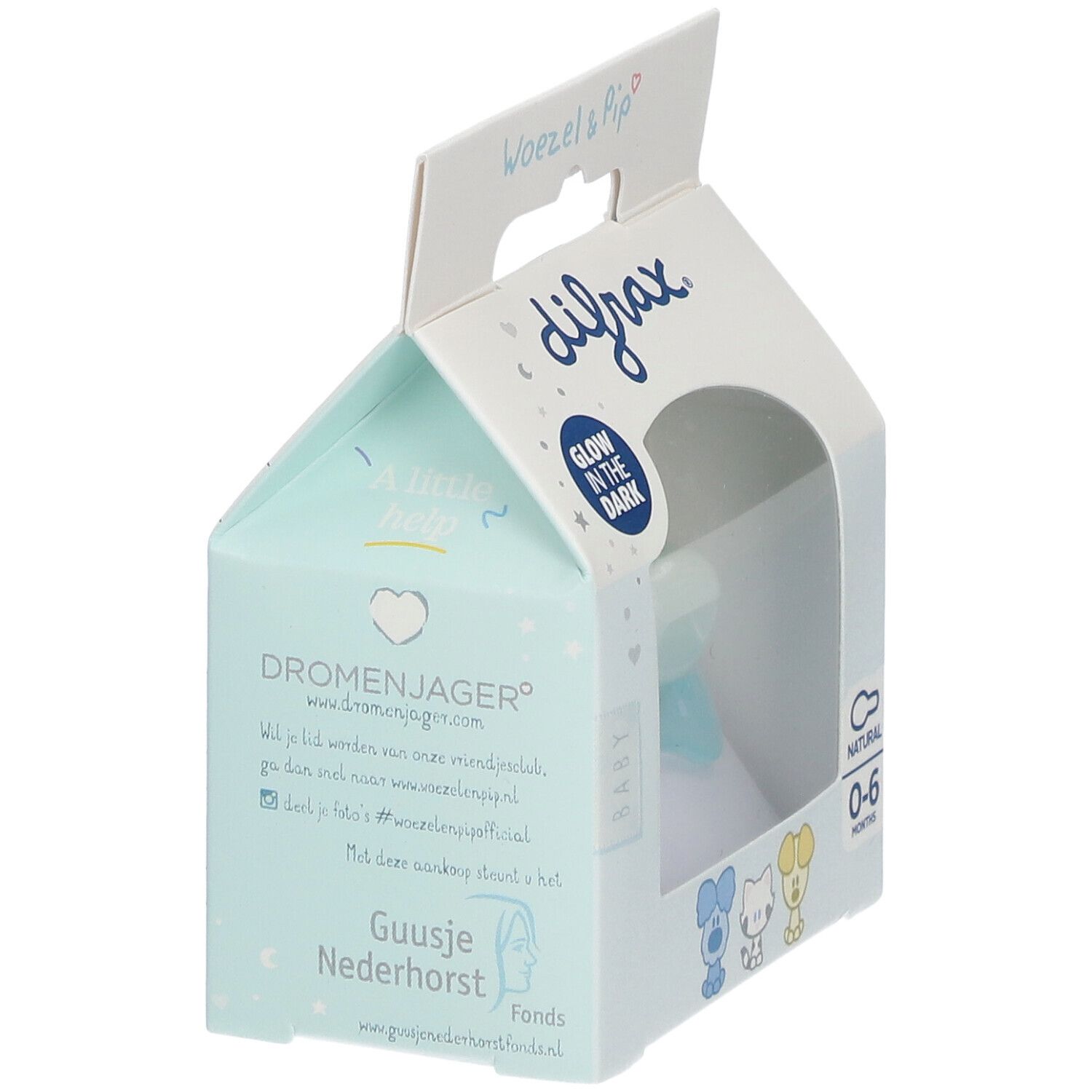 Difrax Pacifier Natural Woezel&Pip 0-6 M