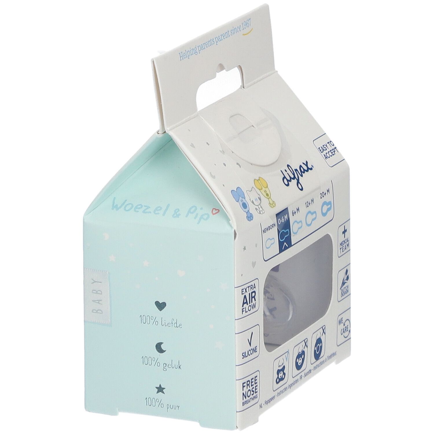 Difrax Pacifier Natural Woezel&Pip 0-6 M