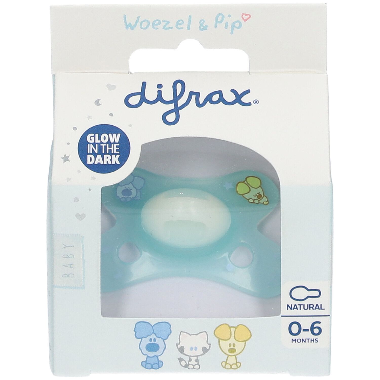 Difrax Pacifier Natural Woezel&Pip 0-6 M