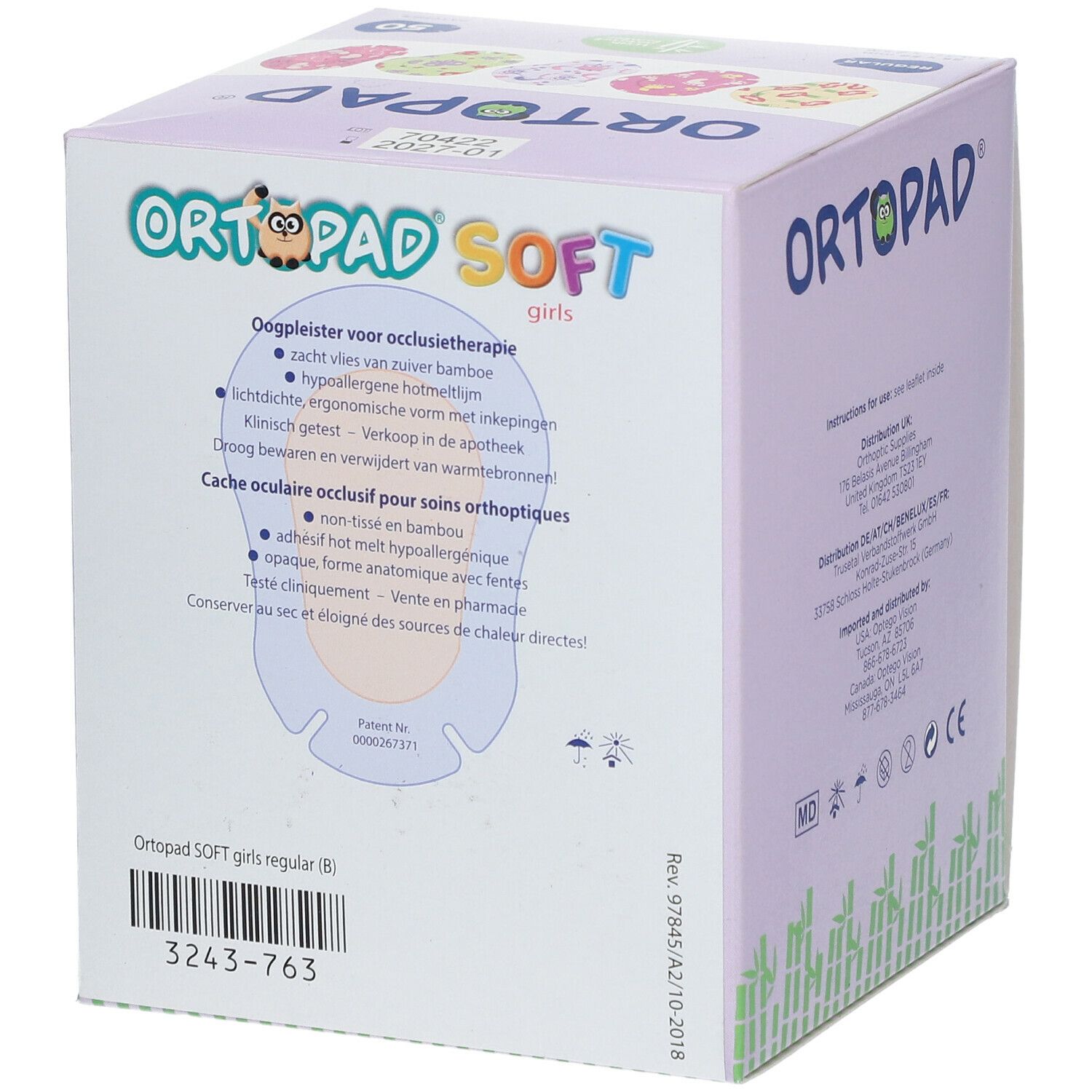 Ortopad Soft Girls Regular 85x59mm 722234