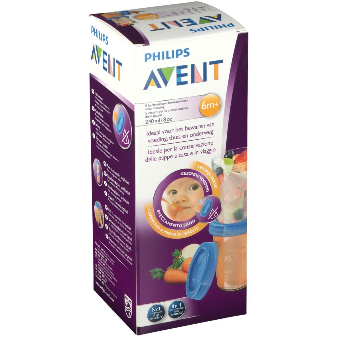Avent Via Natural Set Storage Cup 240ml