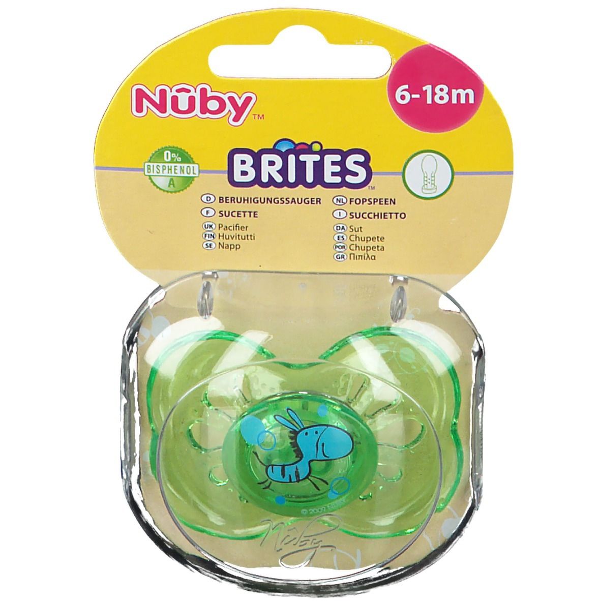 Nuby Pacifier Brites Ovale 6-18m
