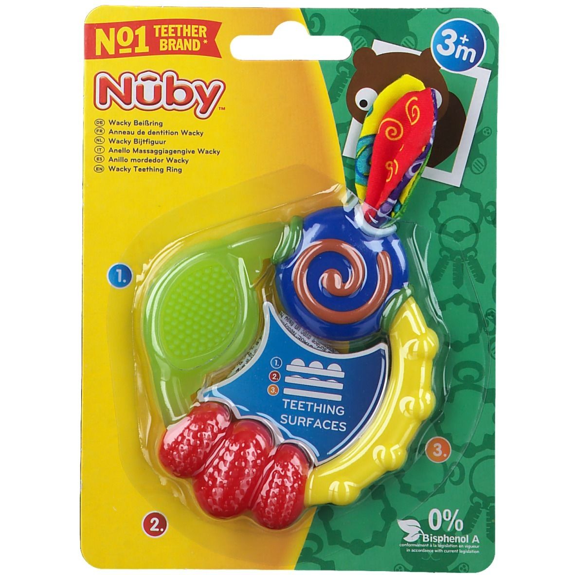 Nuby Bite Ring & Toy +3m