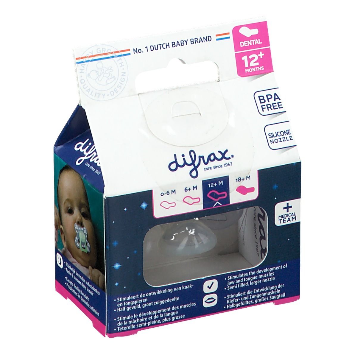 Difrax Soother Dental Night +12m