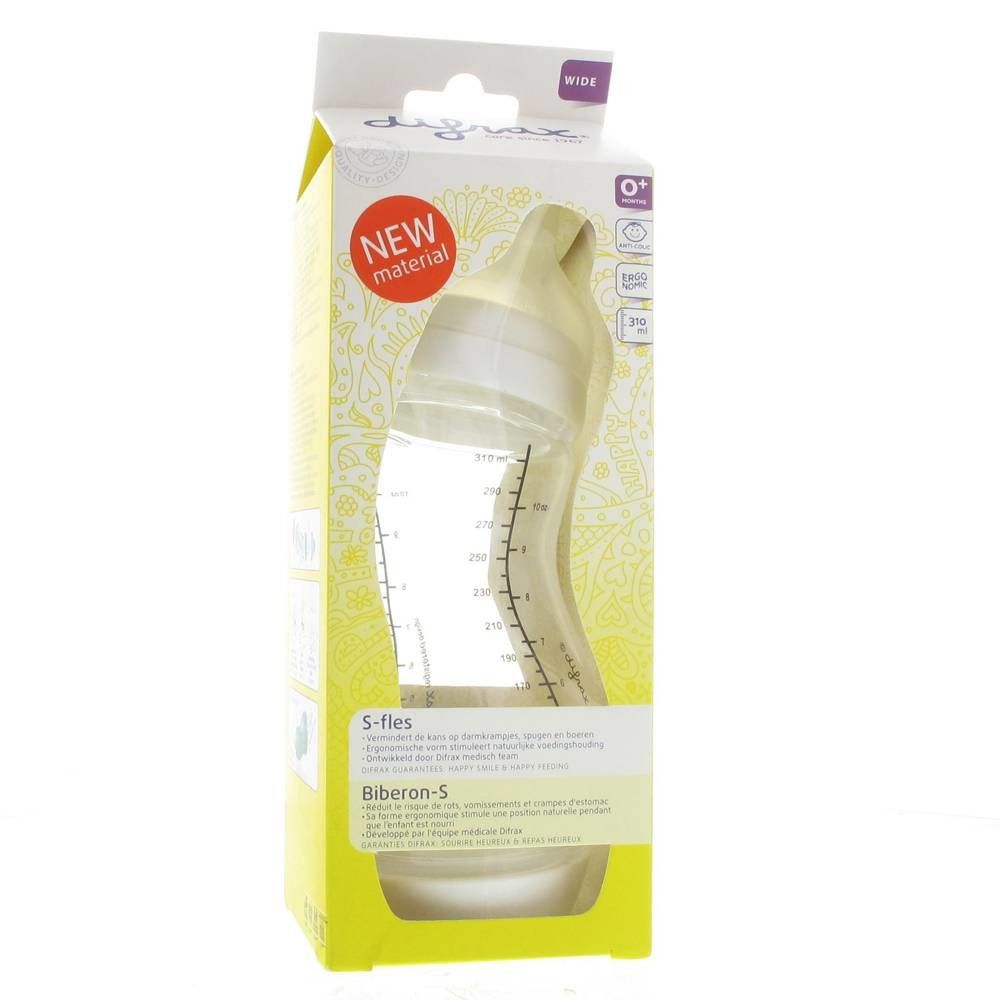 Difrax Feeding Bottle S Wide White 310ml