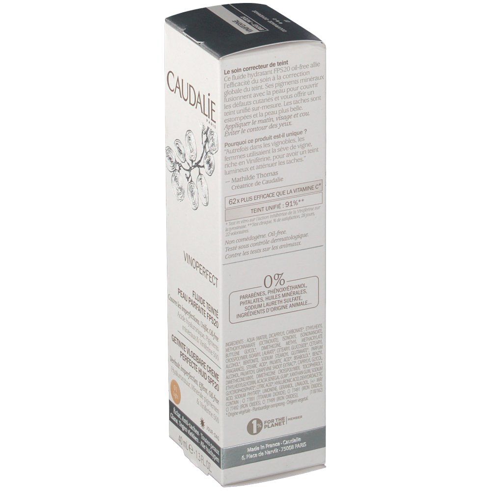 Caudalie Vinoperfect Fluido Colorato Pelle Perfetta SPF20 Light