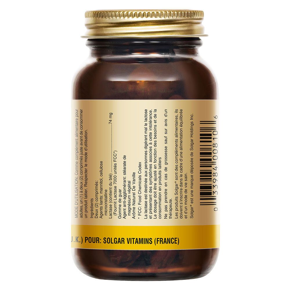 Retro del flacone di vetro marrone con etichetta. Contiene informazioni sugli ingredienti e sul produttore.