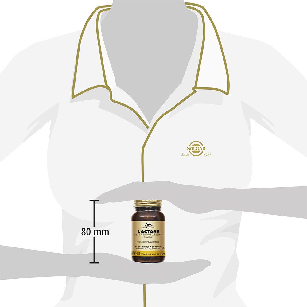 Flacone di vetro marrone con tappo dorato ed etichetta. Una mano tiene il flacone. Dimensioni: 80 mm.