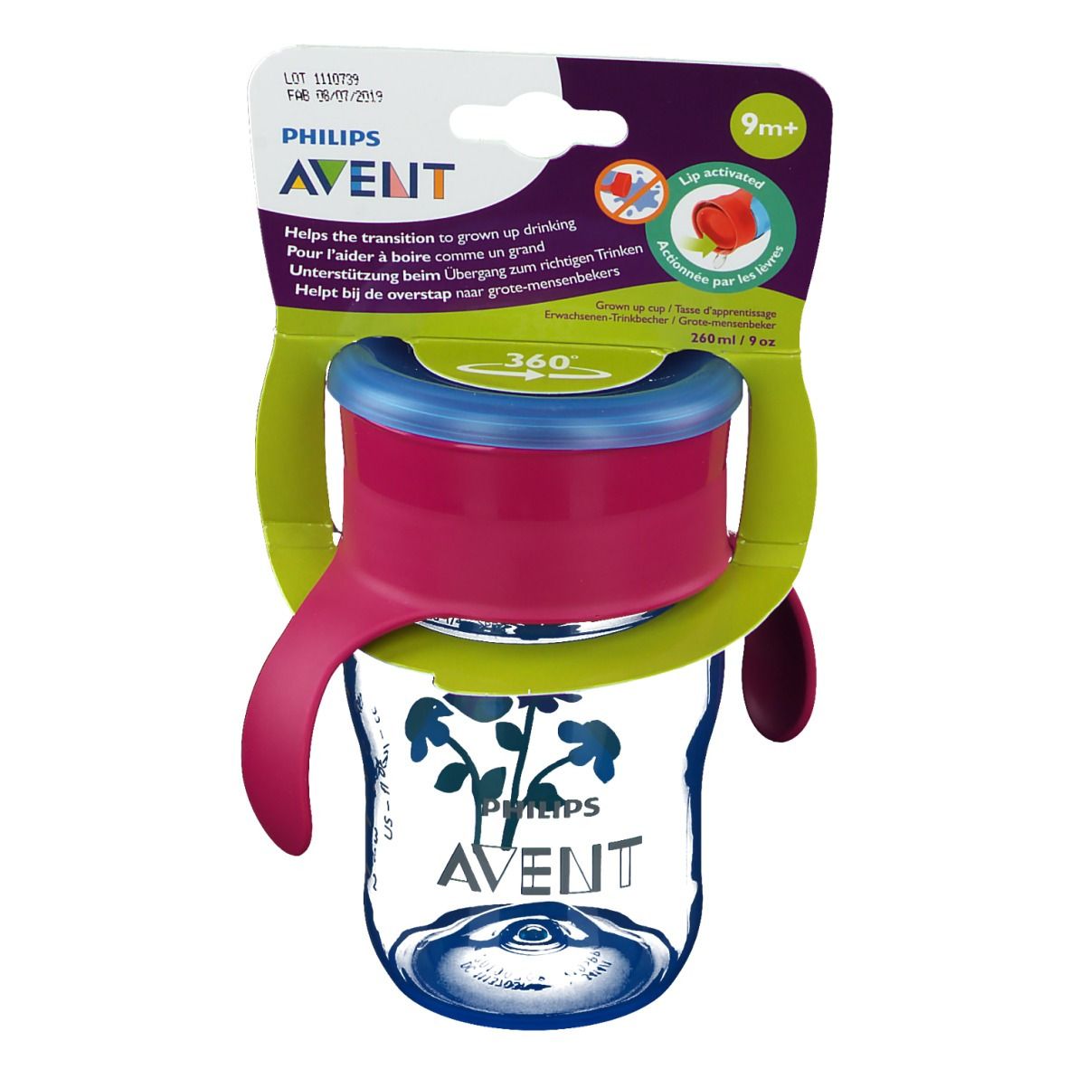 Avent Grow-Up Cup Pink/Blue 9Months+